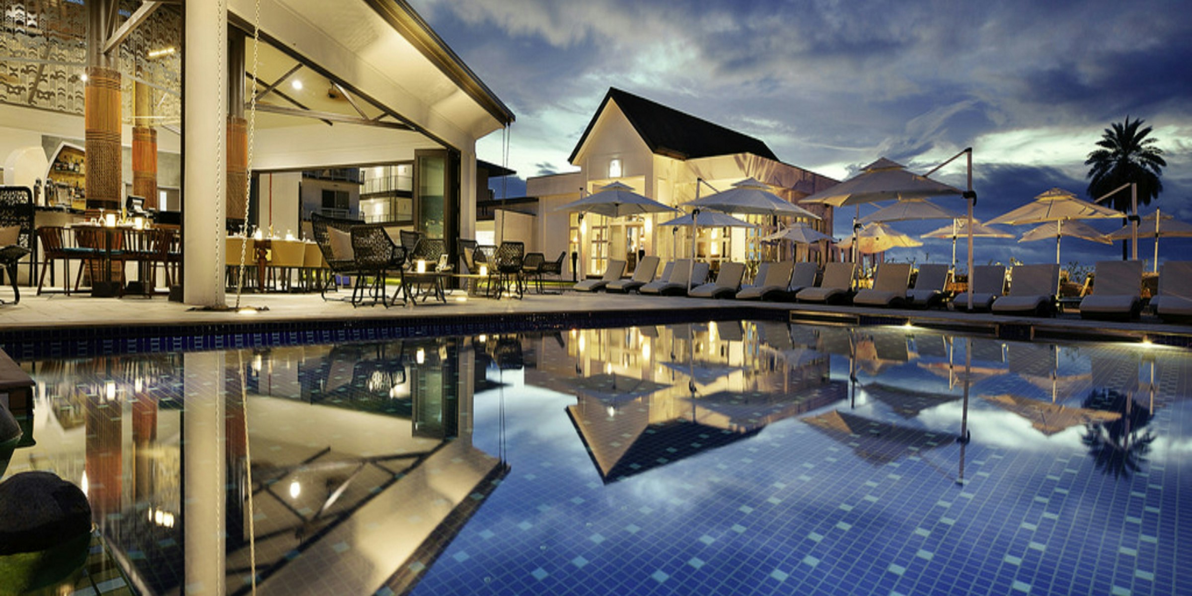 Resort infinity pool in the Philippines